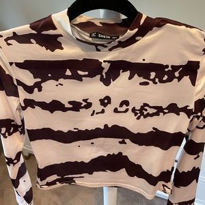 Shein multicolored long sleeve crop top